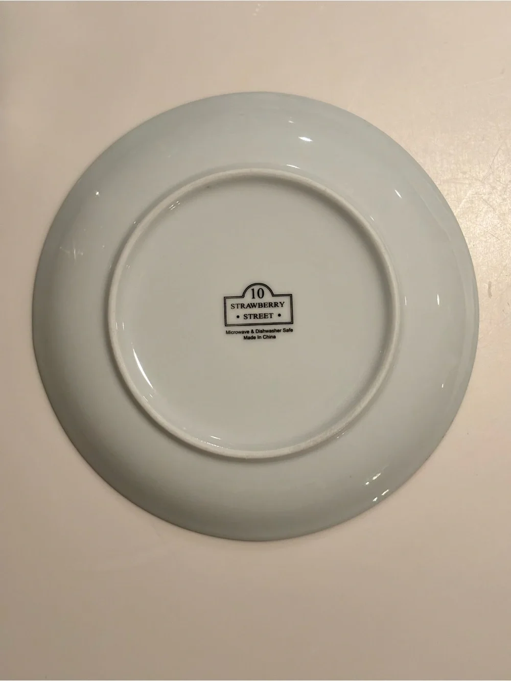 10 Strawberry Street Aqua Polka Dot Gold Accent Salad Dessert Plate 7.5”